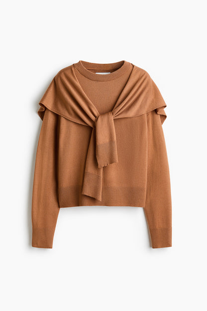 Scarf-detail jumper