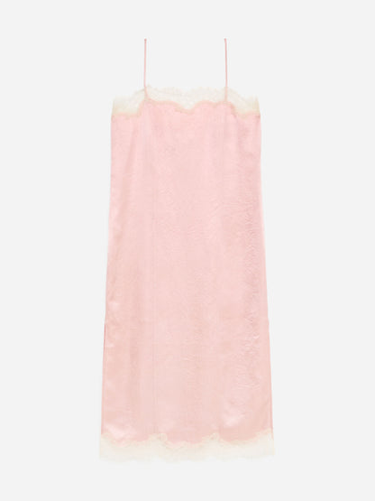 Lace-Trimmed Slip Dress