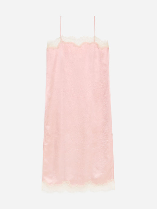 Lace-Trimmed Slip Dress