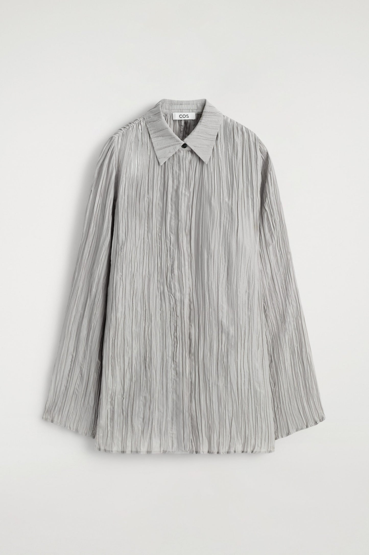 Rounded Textured-Silk Shirt