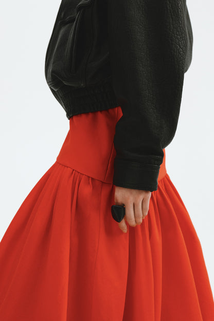 Midi balloon skirt