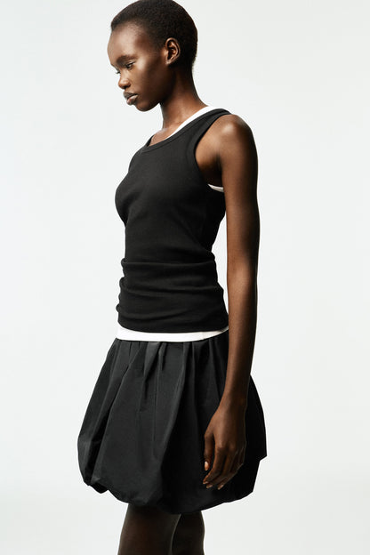 Bubble-Hem Mini Skirt