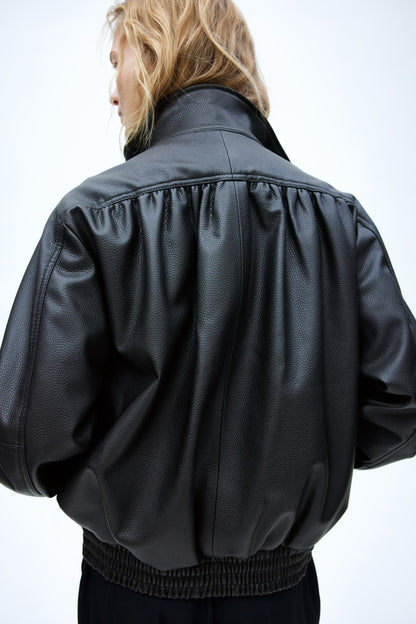 Coated bomber jacket
