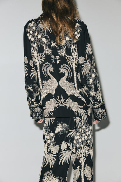 Printed pull-on trousers