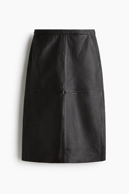 Leather pencil skirt