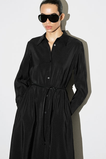 Fluid Midi Shirt Dress
