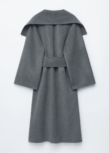 Shawl-Collar Wool Maxi Coat