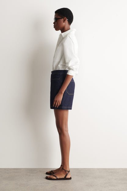 Pocket-Detail Denim Shorts