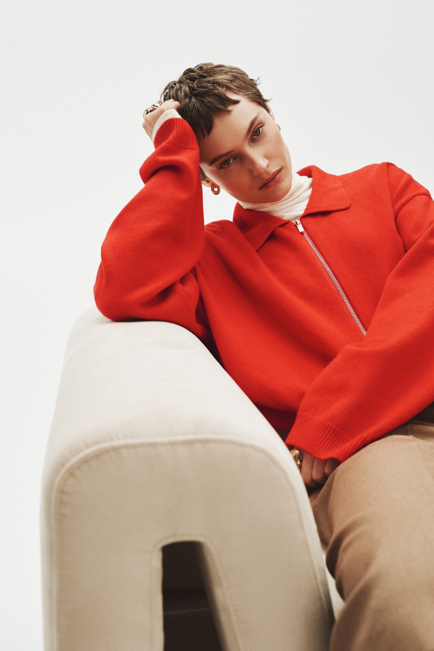 Oversized zip-through cardigan