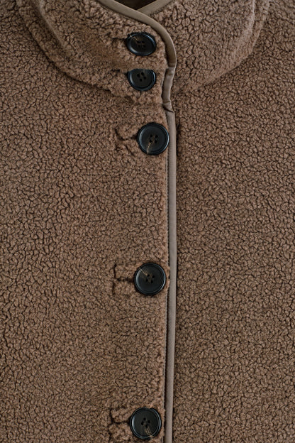 Funnel-Neck Teddy Jacket