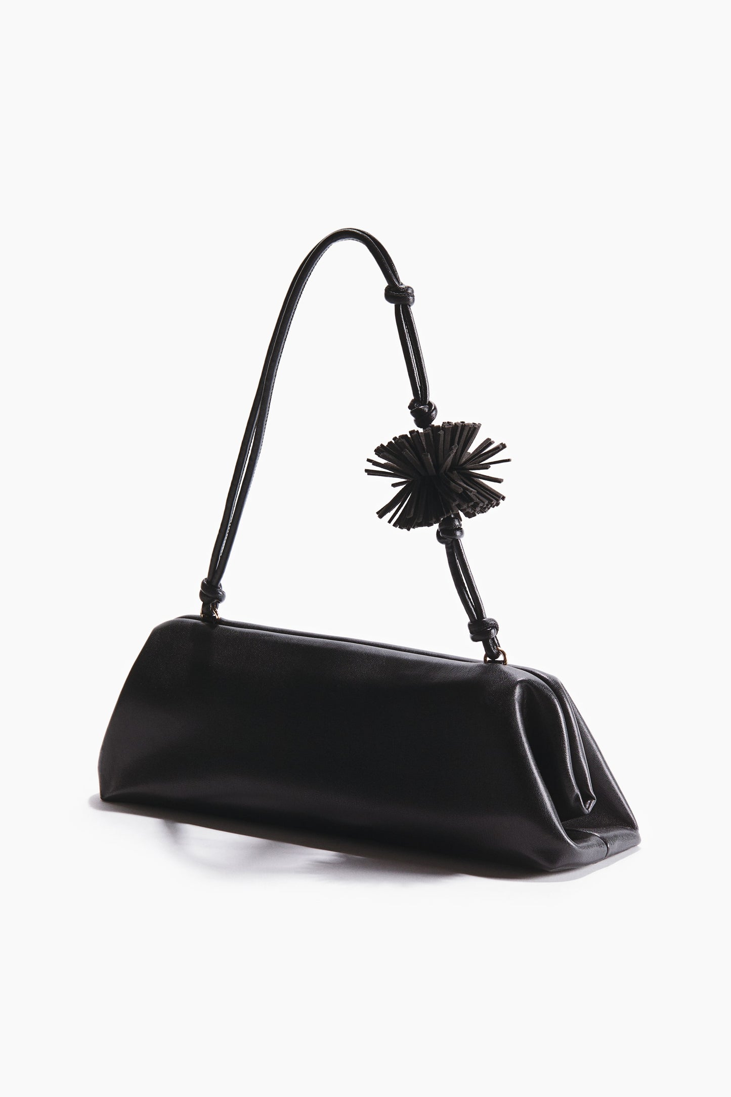Pompom-detail shoulder bag