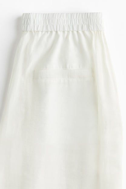 Women's White Cargo pull-on trousers
