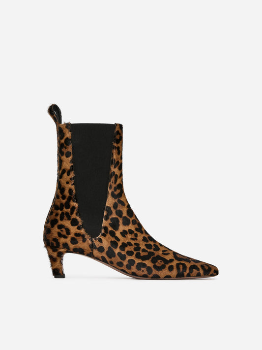 Pony Hair-Effect Ankle Boots