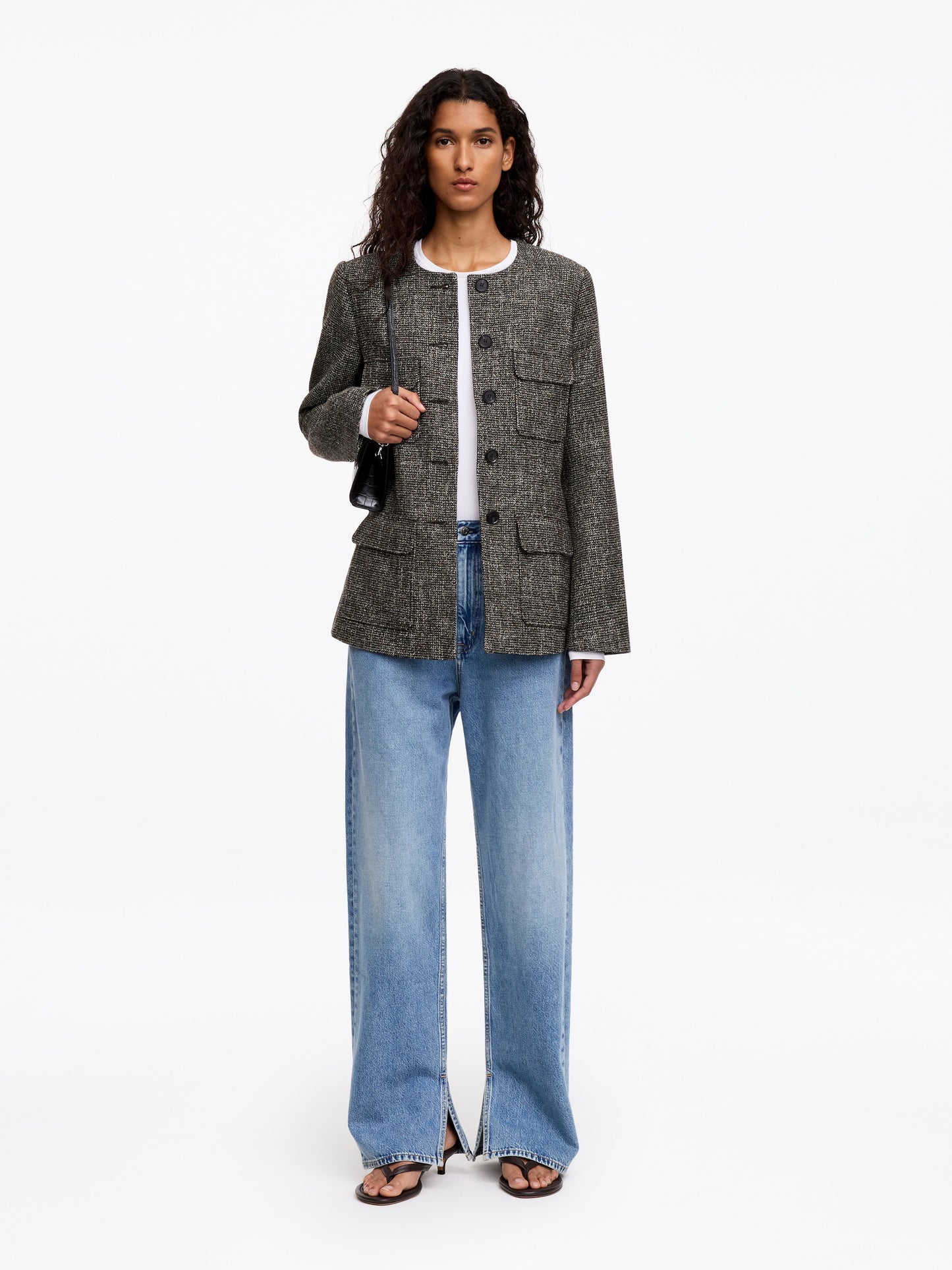 Wool-Cotton Blend Utility Jacket