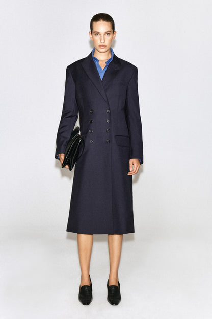 Wool Double-Breasted Longline Blazer