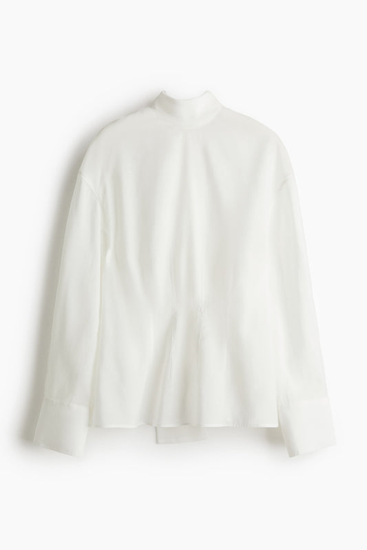 Bow-collar blouse