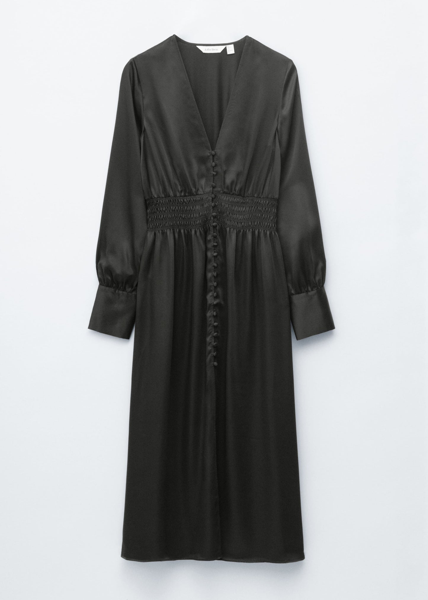 Satin Midi Shirt Dress