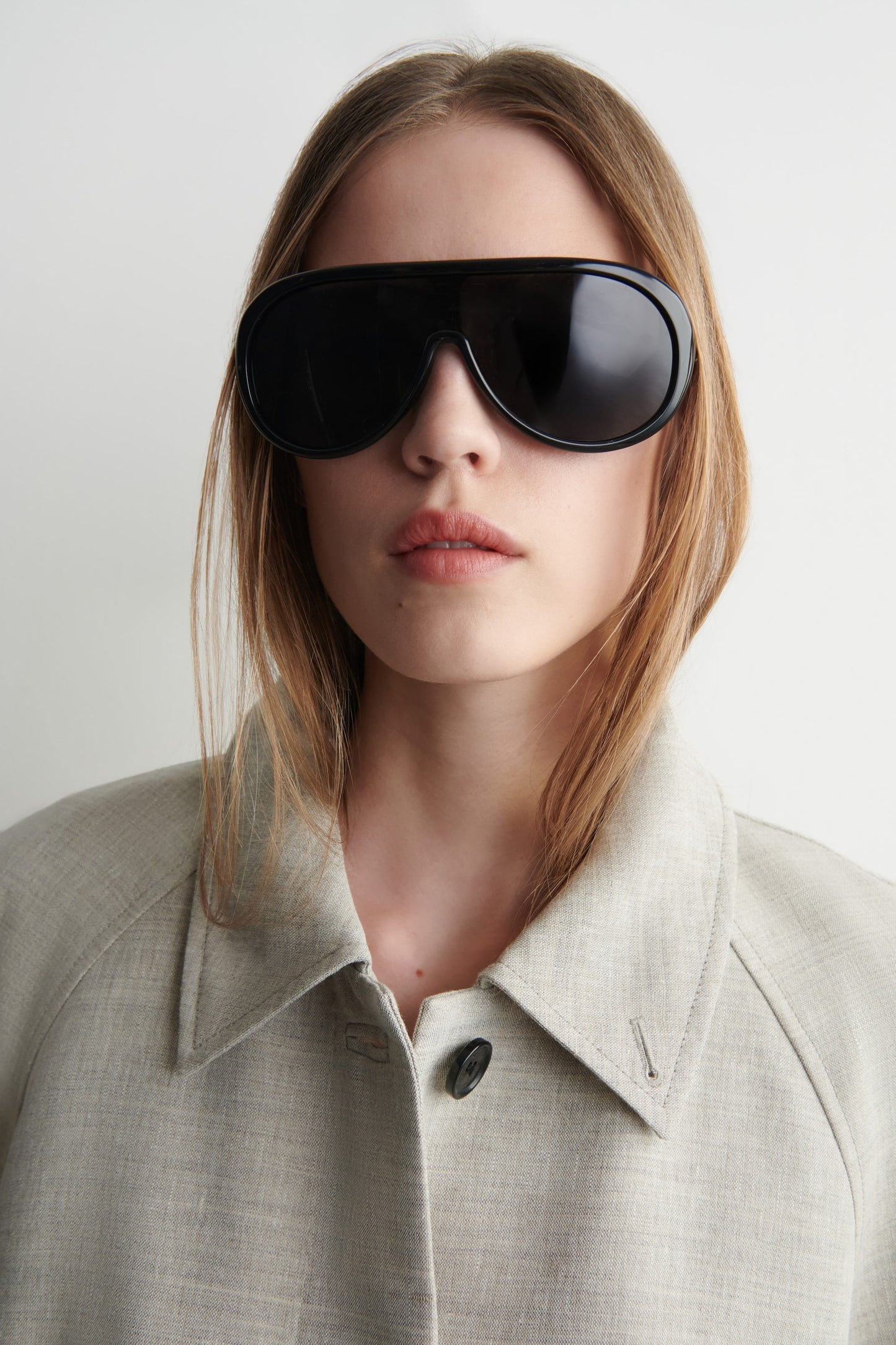 Long Linen-Wool Trench Coat