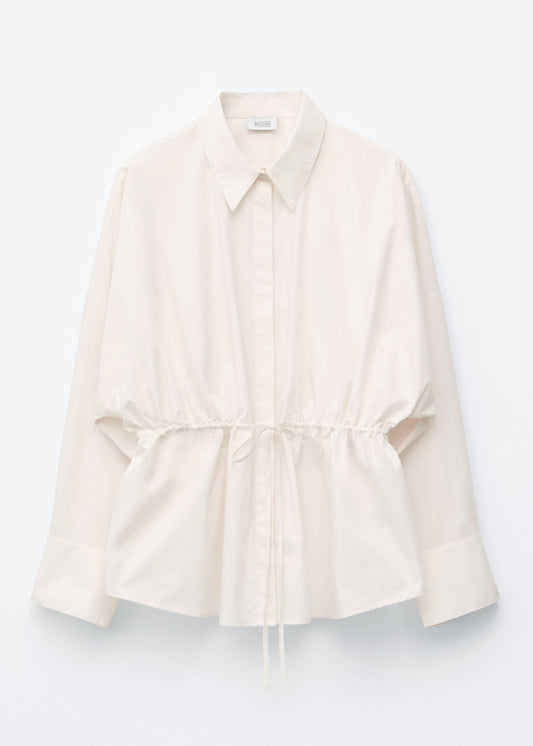 Cotton Poplin Drawstring Shirt