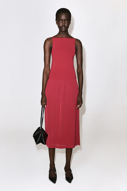 Contrast-Panel Maxi Dress