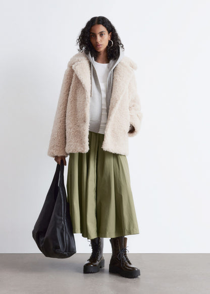 Wool-Blend Faux-Fur Jacket