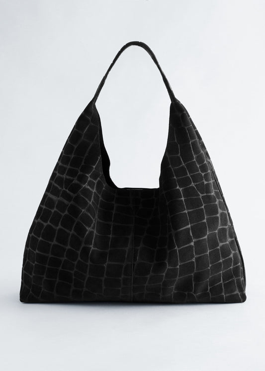 Suede Croco Tote Bag