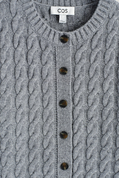 Cable-Knit Merino Wool Cardigan