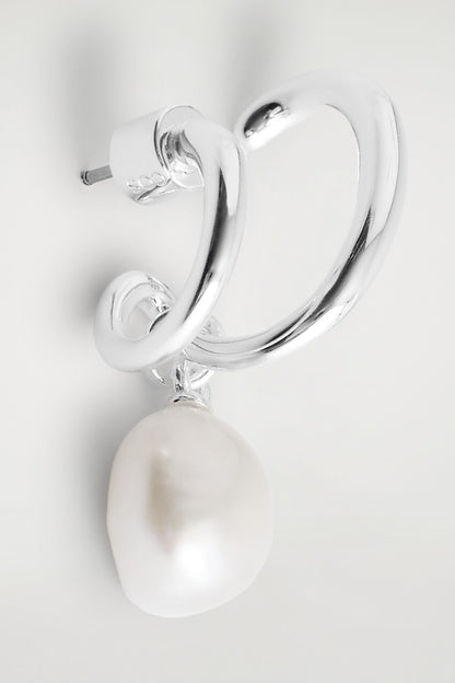 Double-Hoop Pearl Earrings