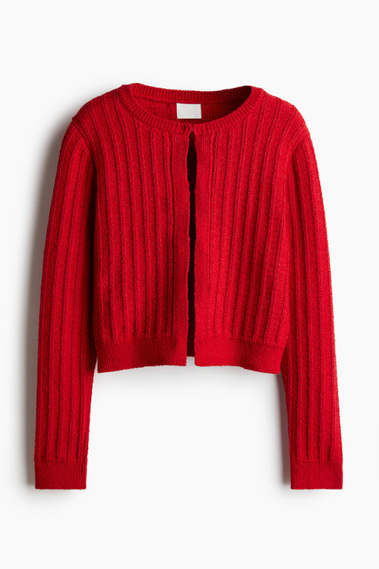 Rib-knit cardigan