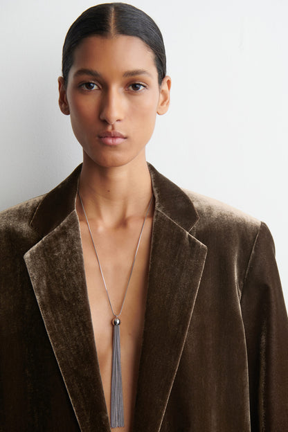 Single-Breasted Velvet Blazer