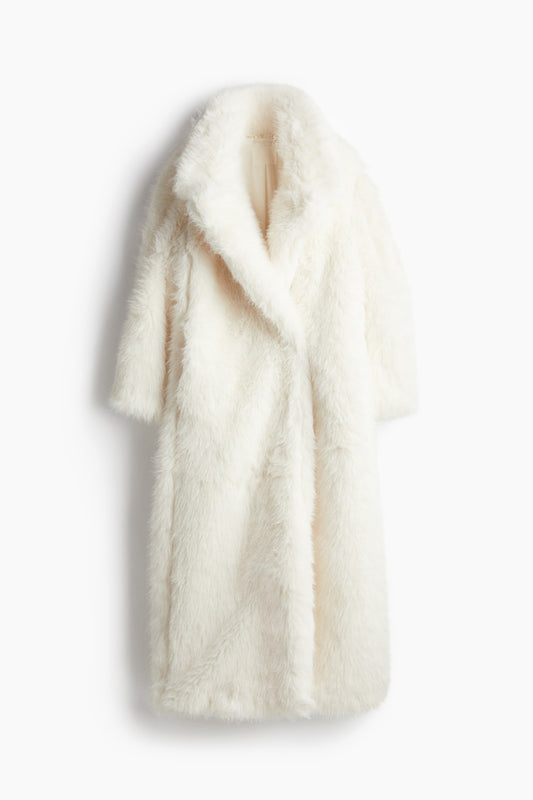 Fluffy maxi coat