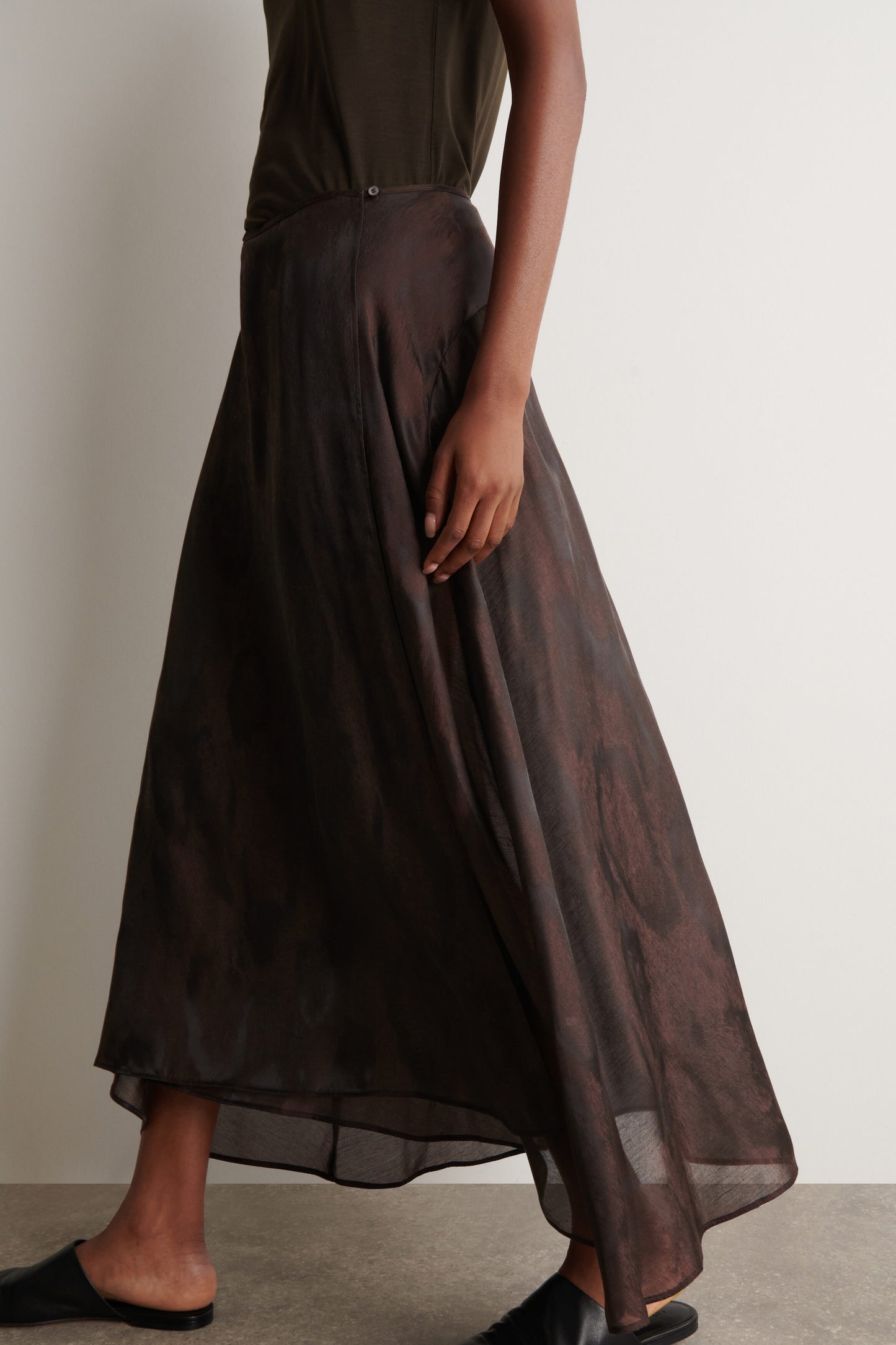 Jacquard handkerchief midi skirt