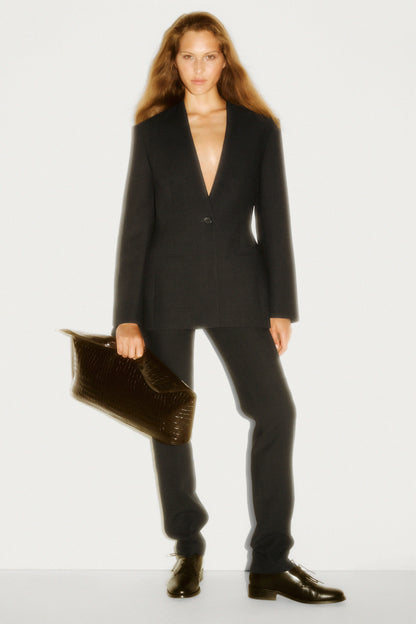 Folio Croc-Effect Leather Oversized Bag