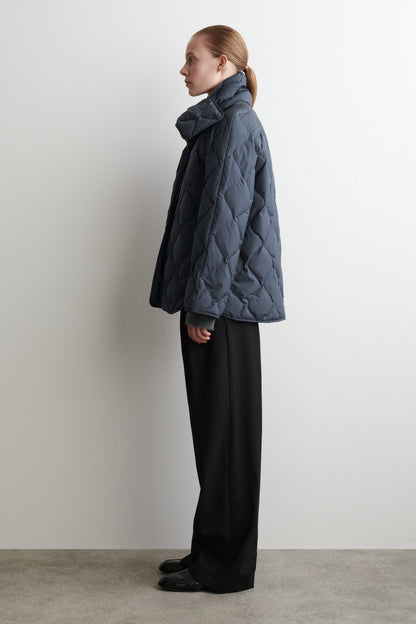 Scarf Detail Quilted Liner Jacket
