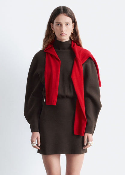 Knitted Mock-Neck Mini Dress