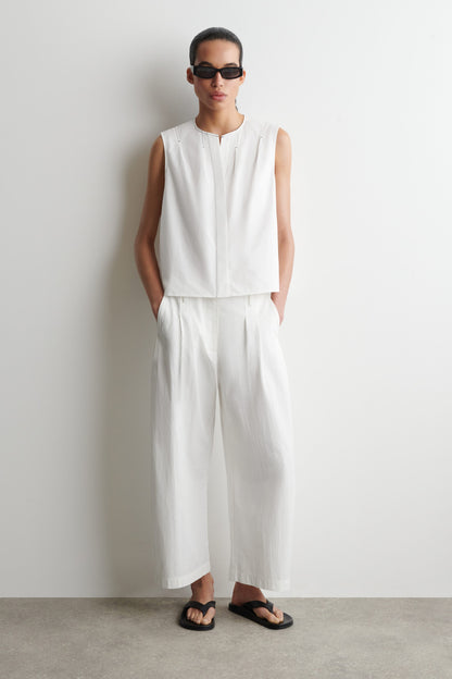 Pleated Sleeveless Top
