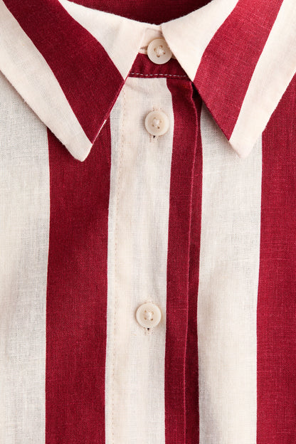 Oversized linen-blend shirt