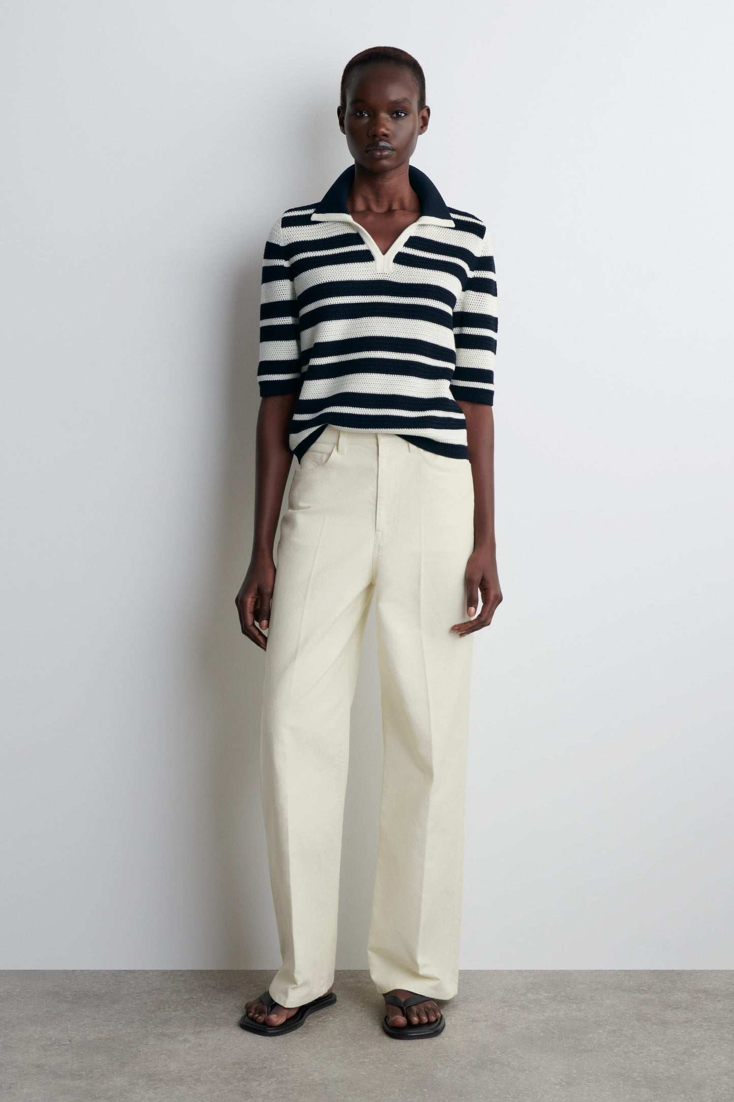 Cotton-Canvas Straight-Leg Trousers