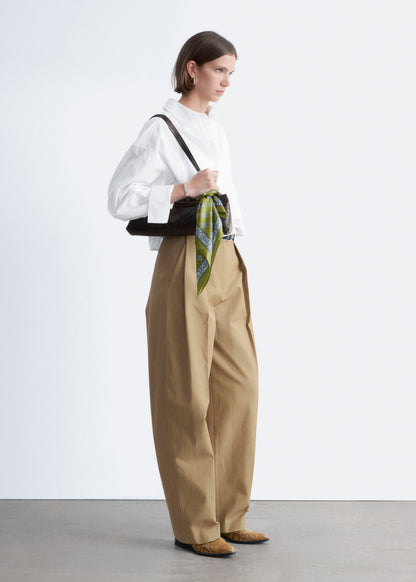 Cropped Oversized Cotton Shirt
