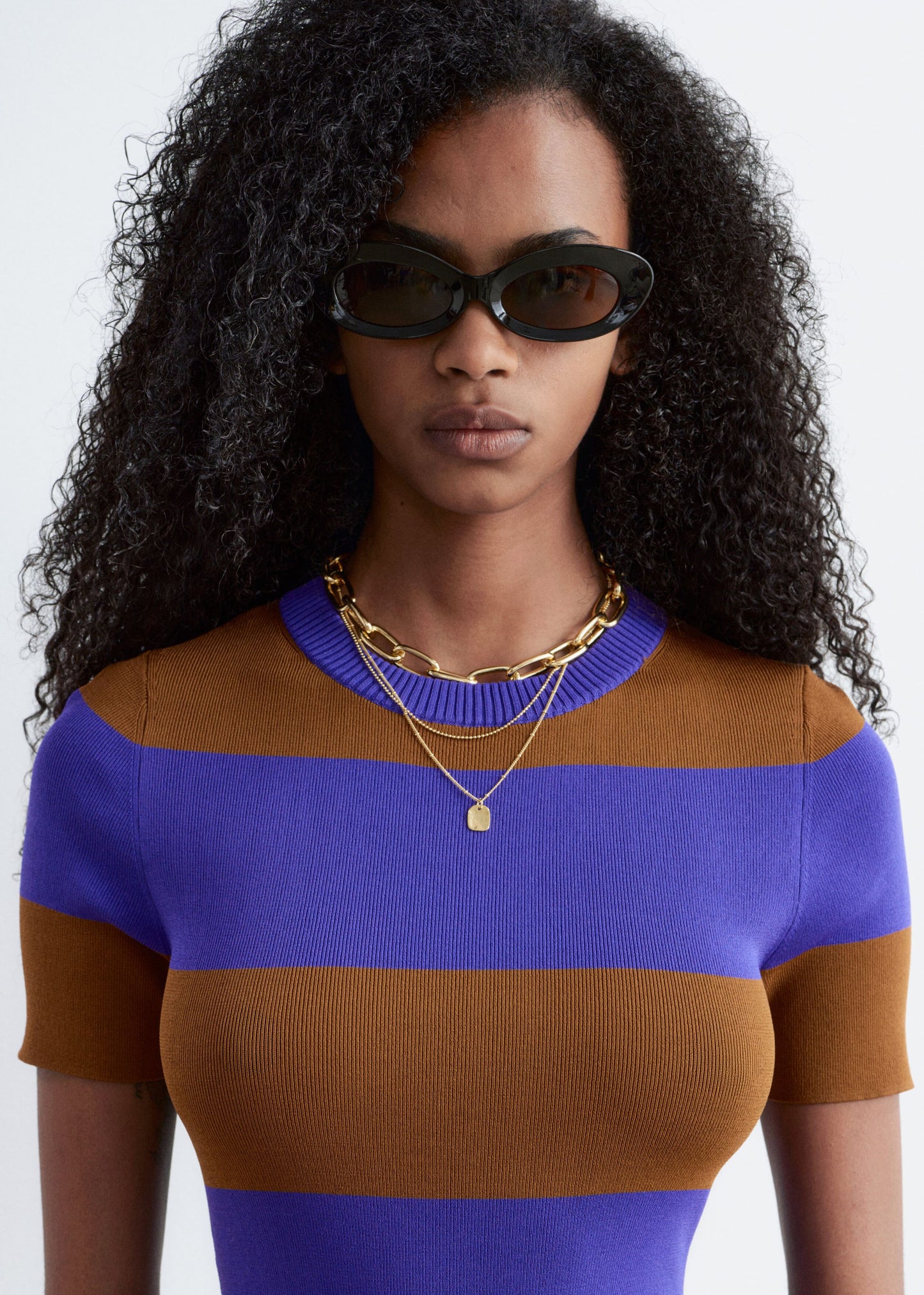 Rib-Knitted Maxi Dress - Purple/Brown - & Other Stories GB