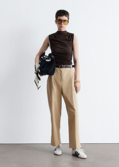 Tapered Press-Crease Trousers
