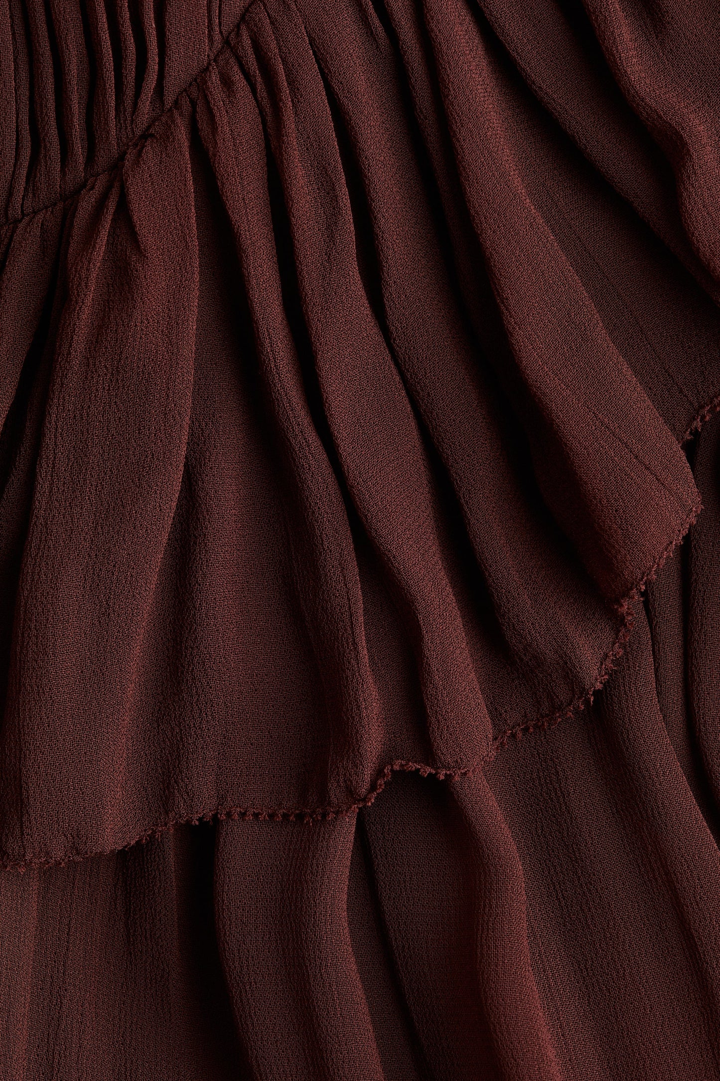 Frill-trimmed chiffon dress