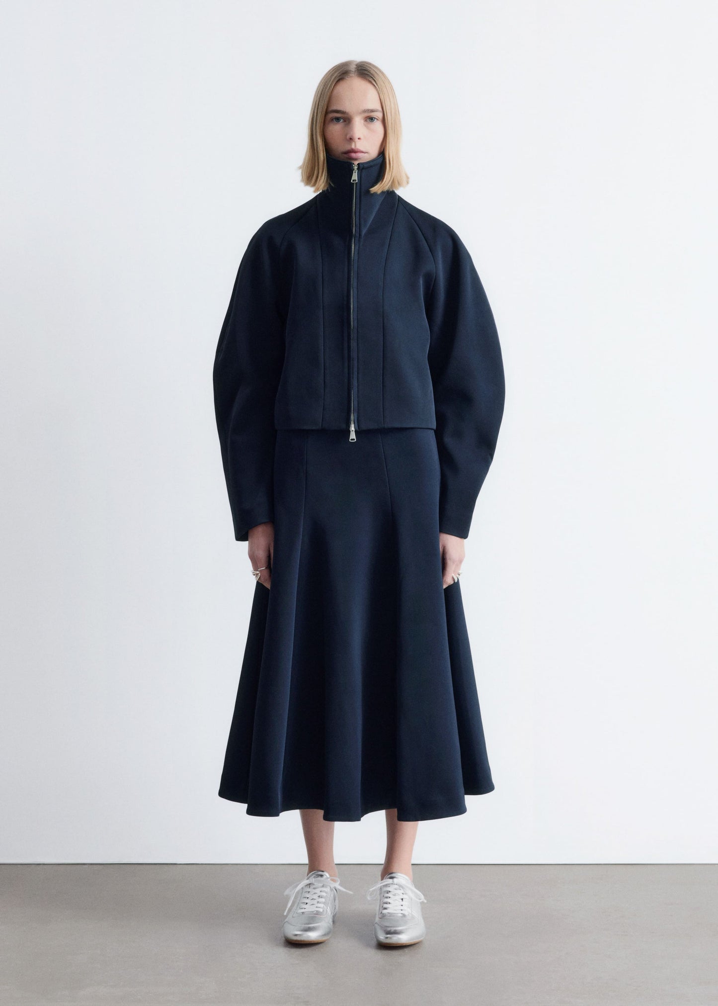 Sculptural-Sleeve Jacket