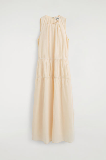 Gathered Tiered Cotton Maxi Dress
