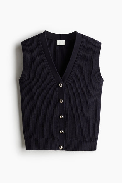 Button-front sweater vest