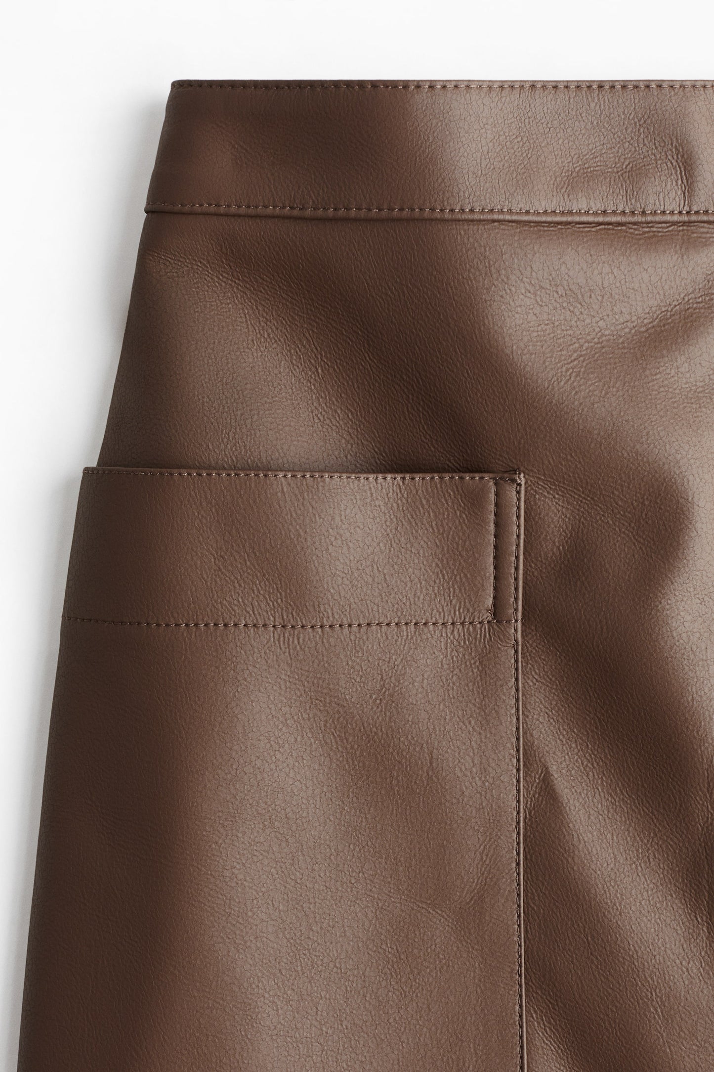 Coated midi skirt