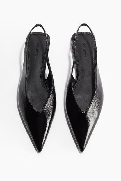 Leather slingbacks