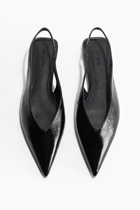 Leather slingbacks