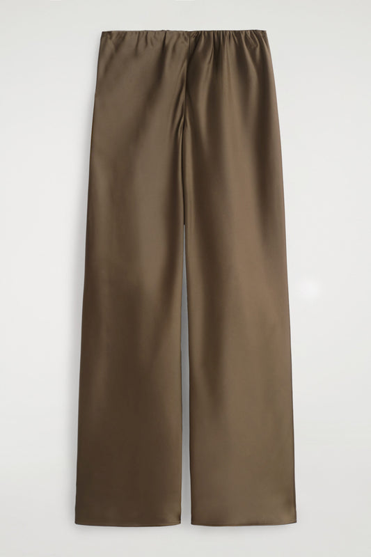 Satin Wide-Leg Trousers