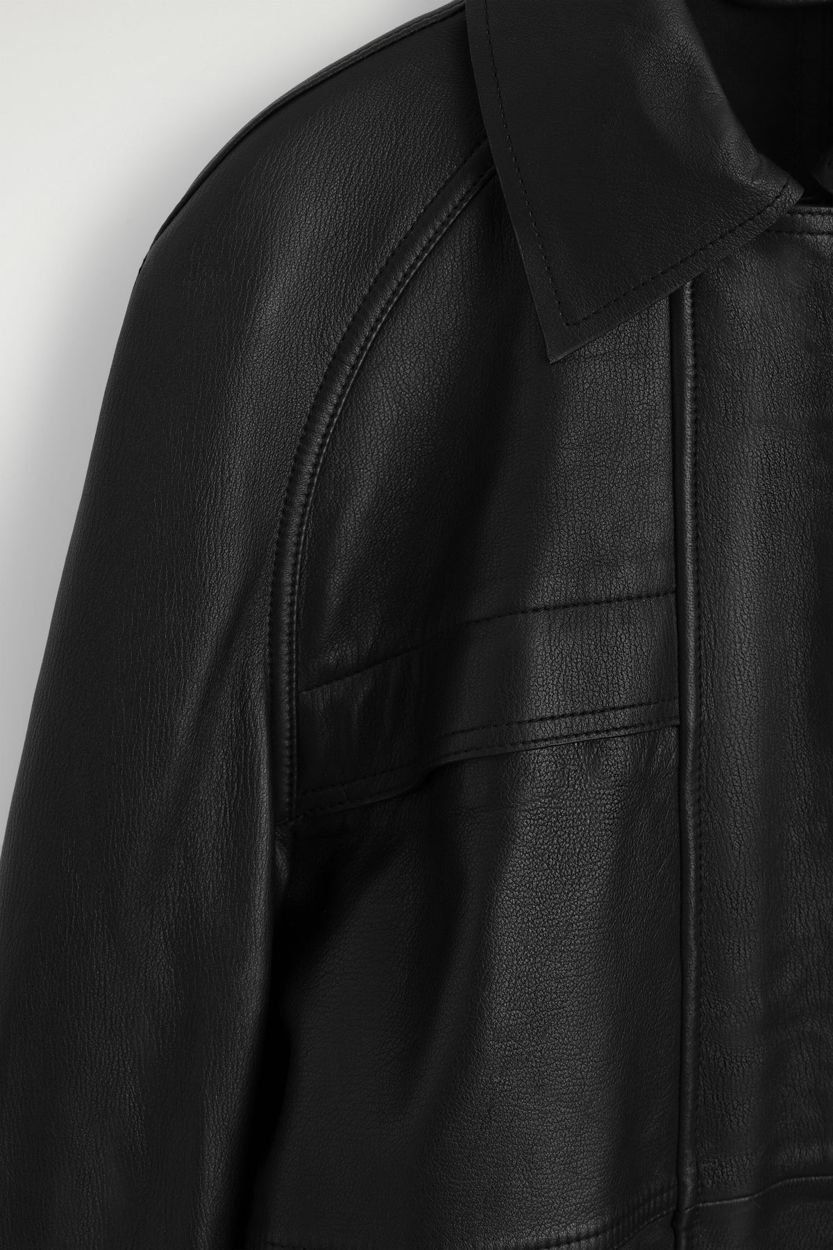 Belted Leather Workwear Jacket